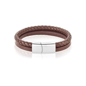 NEW ADORNIA MAN
Leather Combo Bracelet silver